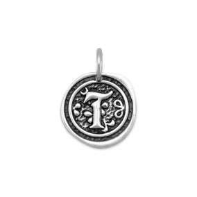 Oxidized Initial "T" Pendant