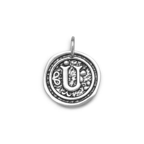 Oxidized Initial "U" Pendant