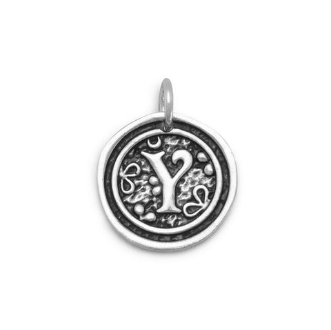 Oxidized Initial "Y" Pendant