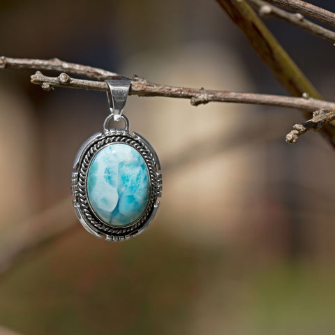 Oval Larimar Pendant