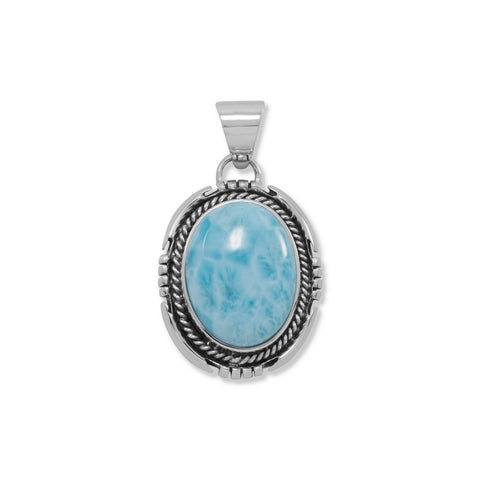 Oval Larimar Pendant