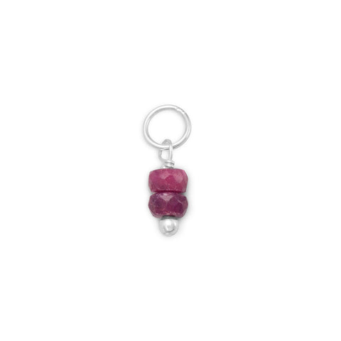 Ruby Rondell Charm - July Birthstone