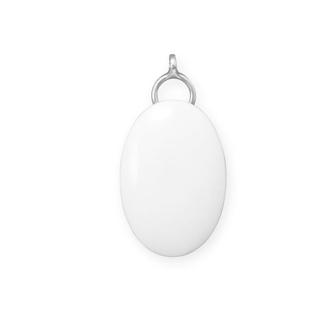 Oval White Mineralite Pendant