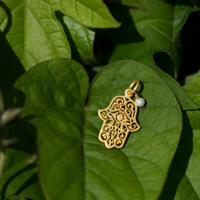 14 Karat Gold Plated Sterling Silver Hamsa Charm