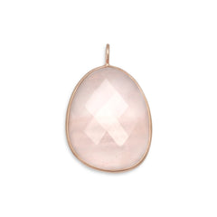 14 Karat Gold Plated Rose Quartz Pendant
