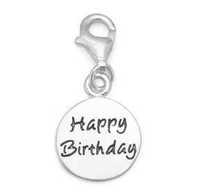Happy Birthday Charm with Lobster Clasp