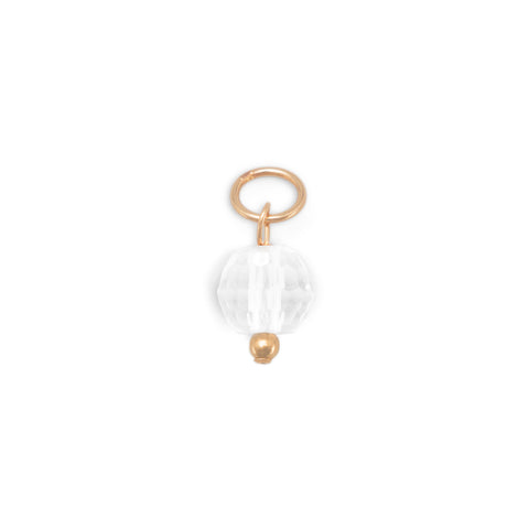 14/20 Gold Filled Clear Quartz Charm - April Birthstone