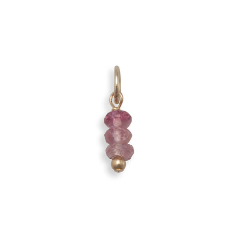 14/20 Gold Filled Tourmaline Charm - October Birthstone