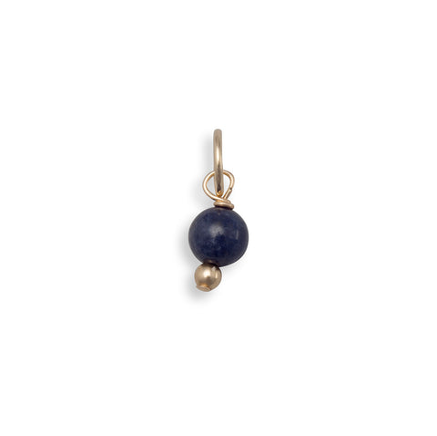 14/20 Gold Filled Sapphire Bead Charm - September Birthstone