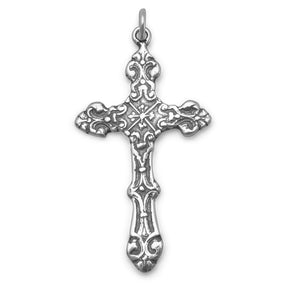 Oxidized Ornate Cross Pendant