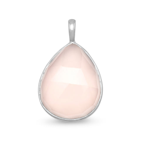 Faceted Pink Chalcedony Pendant