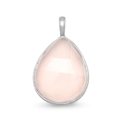 Faceted Pink Chalcedony Pendant