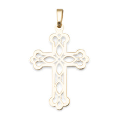 14 Karat Gold Plated Ornate Cross Pendant