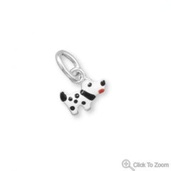 Rhodium Plated Puppy Dog Charm