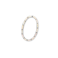 Rhodium Plated Synthetic Opal Slide