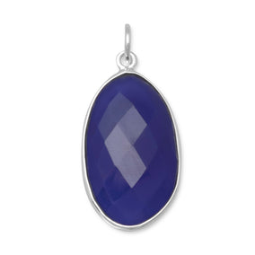 Freeform Blue Chalcedony Pendant