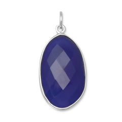 Freeform Blue Chalcedony Pendant