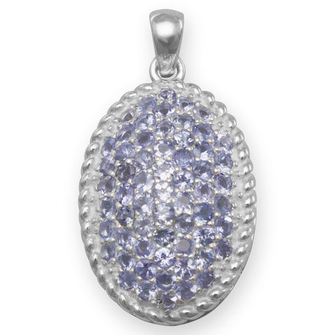 Oval Pave Tanzanite Pendant