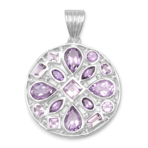Multishape Faceted Amethyst Pendant