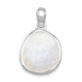 Freeform Rainbow Moonstone Pendant
