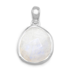 Freeform Rainbow Moonstone Pendant