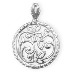 Cut Out Floral Design Pendant