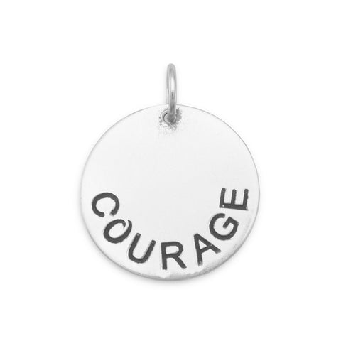 Oxidized "COURAGE" Pendant