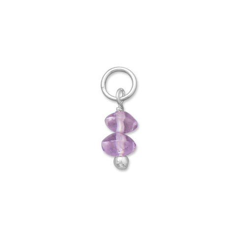 Double Amethyst Bead Gem Drop