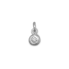 Round Matte CZ Charm