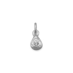 Pear Shape Matte CZ Charm