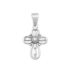 Cut Out Oval Design Cross Pendant