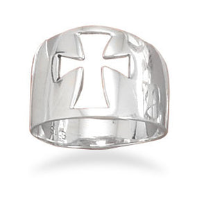 Large Cut Out Cross Ring