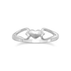 Heart Ring with Heart Sides