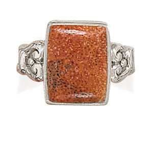 Rectangle Sponge Coral Ring