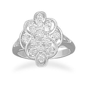 Soft Diamond Shaped CZ Ring