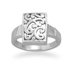 Rectangle Filigree Design Ring