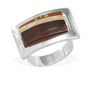 Mosaic Multicolor Baltic Amber Ring