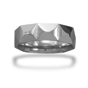 Tungsten Carbide Diamond Pattern Men's Ring