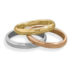 Tri Tone Triple Band Ring