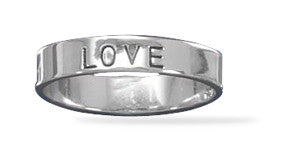 Rhodium Plated "LOVE" Band