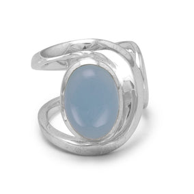 Open Band Chalcedony Ring
