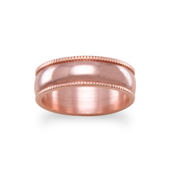 6mm Solid Copper with Milgrain Design Ring