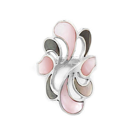 Grey and Pink Shell Inlay Ring