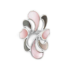 Grey and Pink Shell Inlay Ring