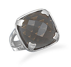 Faceted Smoky Quartz Ring