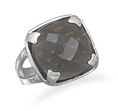 Faceted Smoky Quartz Ring