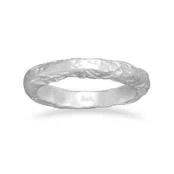 Hammered Pattern Thin Stack Ring