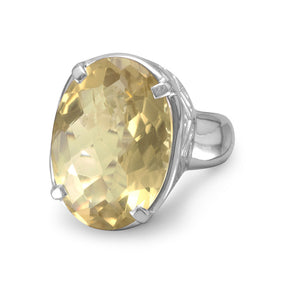 Faceted Lemon Quartz Ring