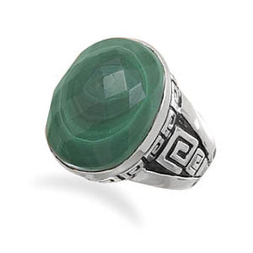 Faceted Malachite Ring