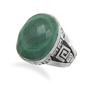 Faceted Malachite Ring